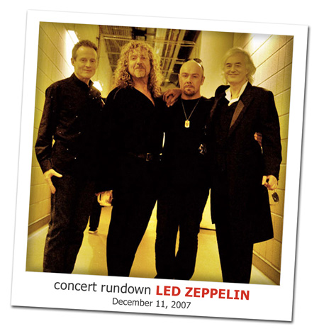 zleva: John Paul Jones, Robert Plant, Jason Bonham (syn Johna Bonhama), James (Jimmy) Patrick Page